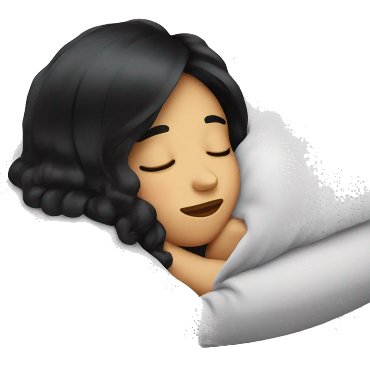 a girl with black hair sleeps and drools emoji