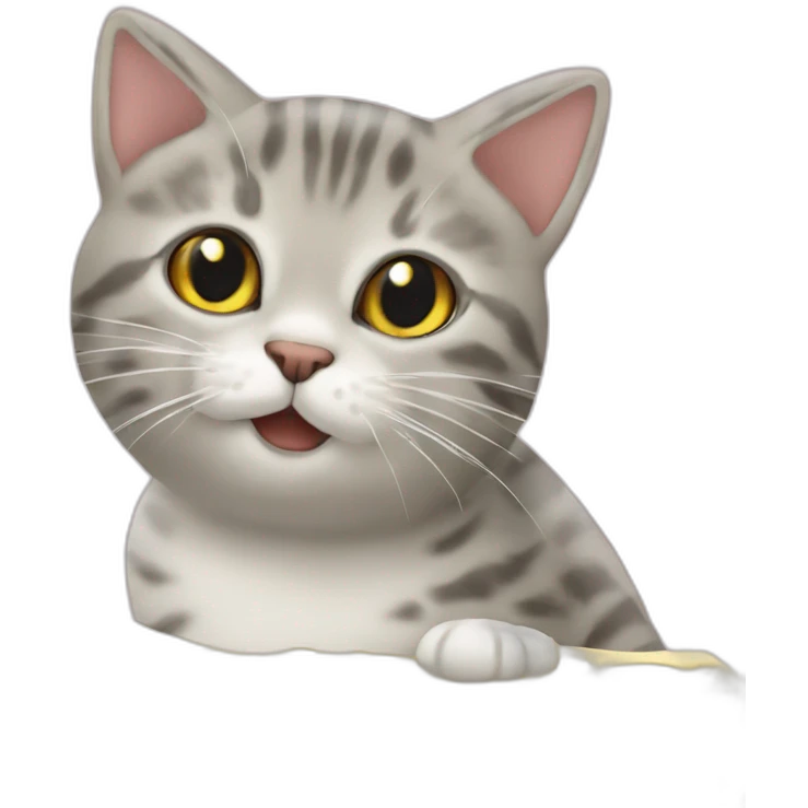 Swiss cheese trapping a cat emoji