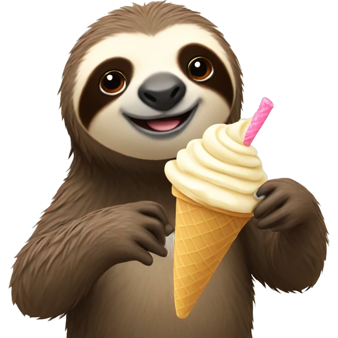 Sloth eating ice cream emoji