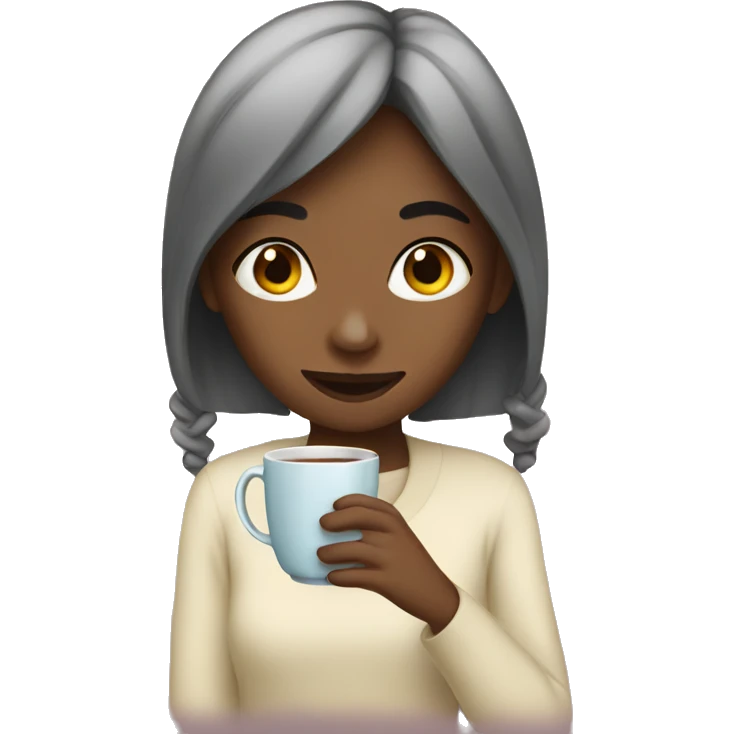 Girl drink tea emoji