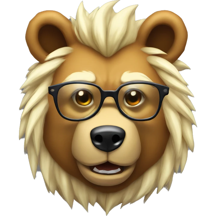super saiyan bear with glasses emoji