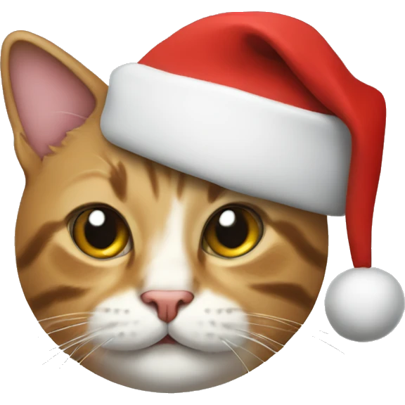 Cat With christmas hat  emoji