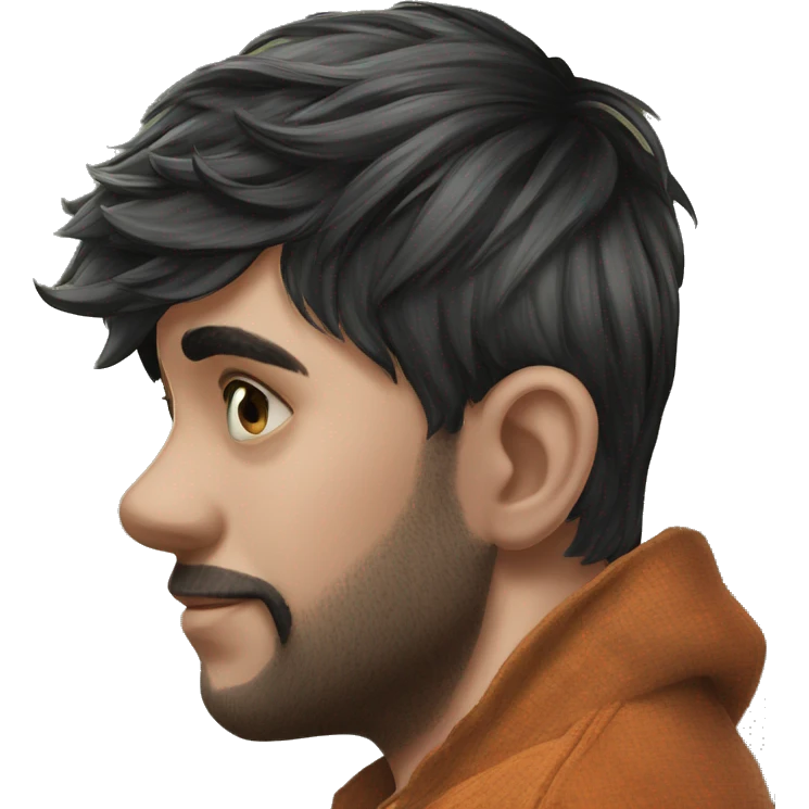 "male profile in black" emoji