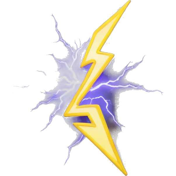 lightning spark with an energy flow and positive trend emoji