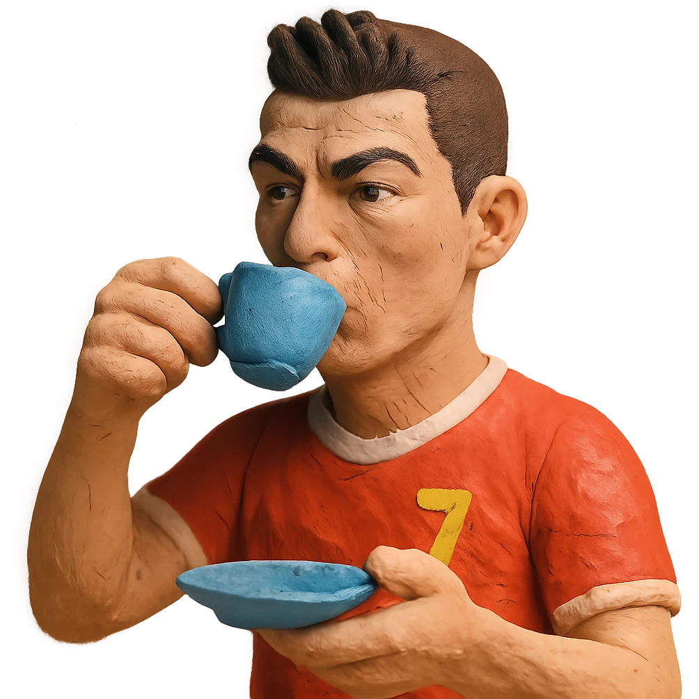 Cristiano Ronaldo drinking tea emoji
