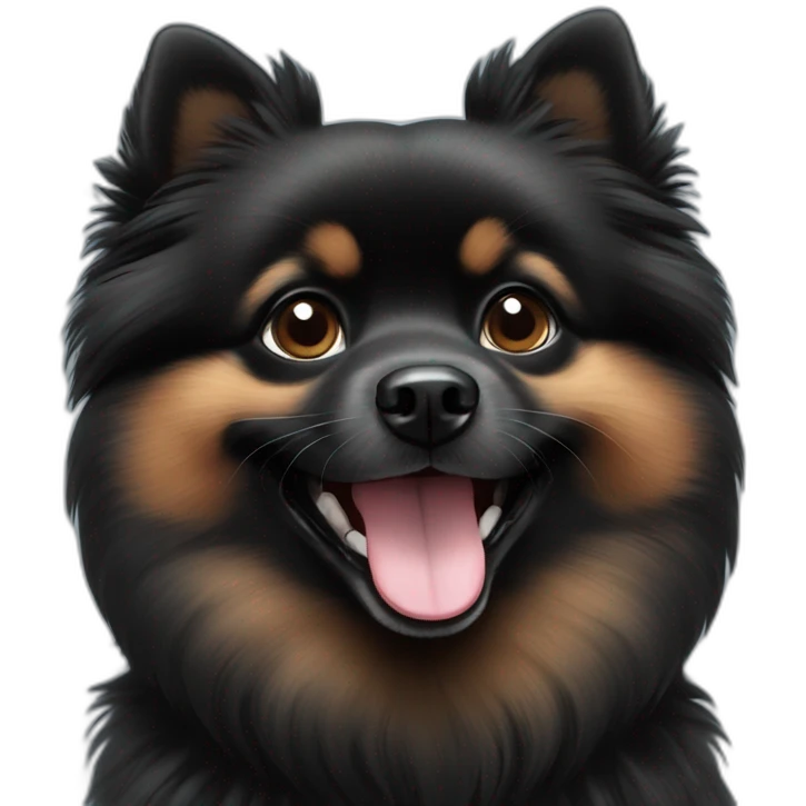 smiling-black-pomeranian emoji