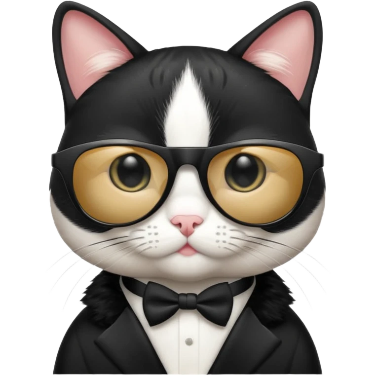 Tuxedo cat wearing sunglasses emoji