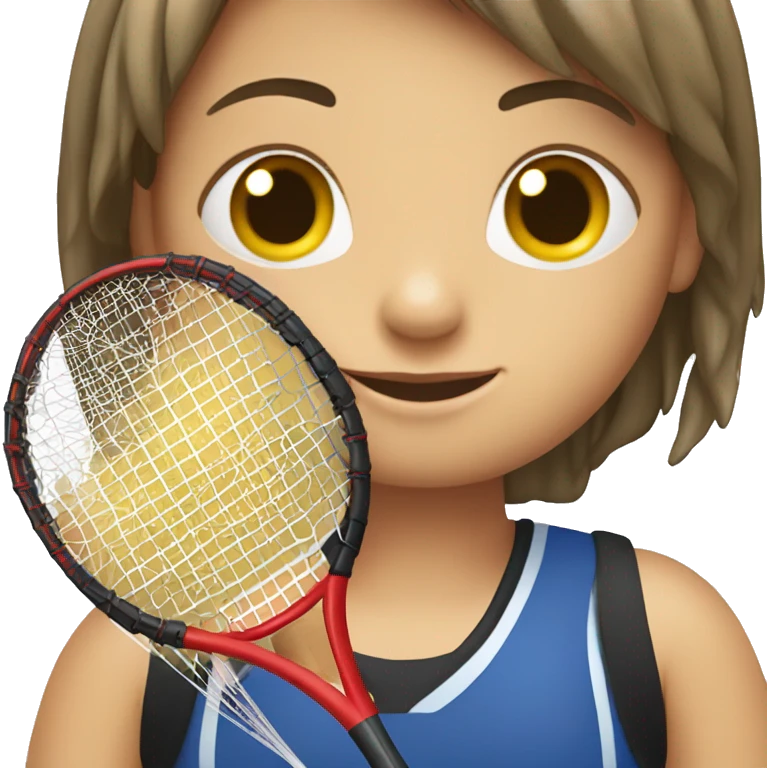 fille avec une raquette de badminton emoji