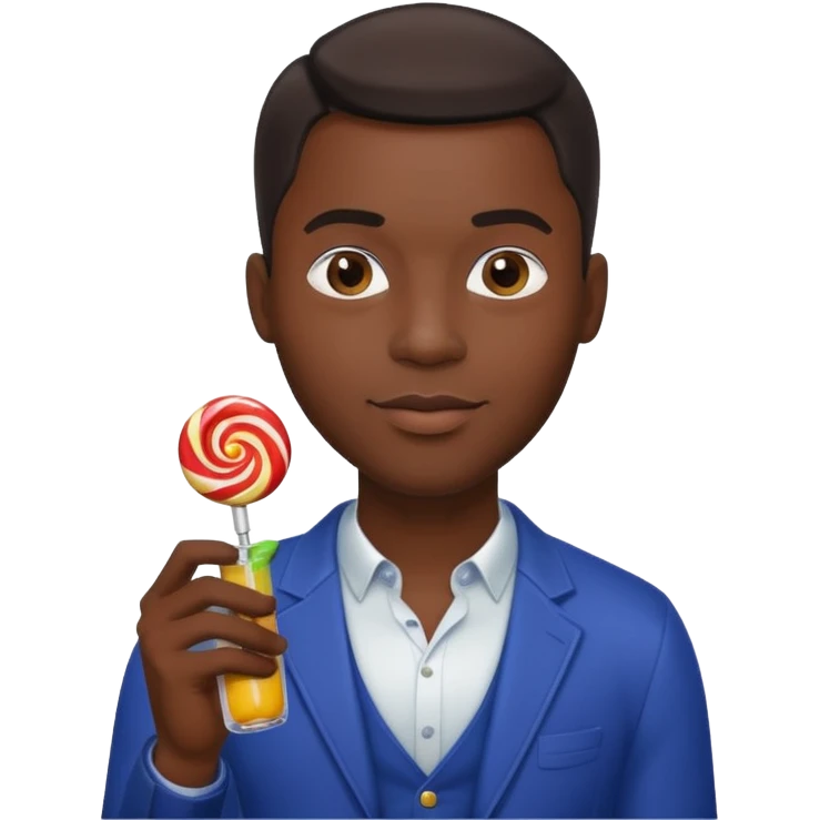 Sexy black man hold a bottle and a lollipop emoji