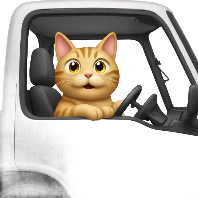 Cat driving a truck emoji