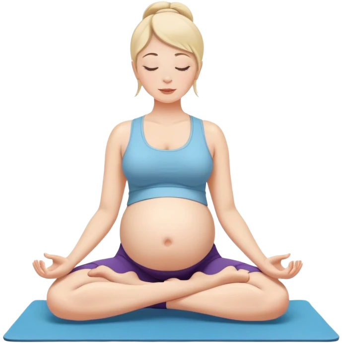 Pregnant white woman doing yoga emoji