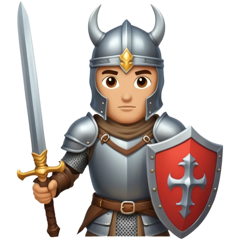 warrior knight character with sword and shield emoji