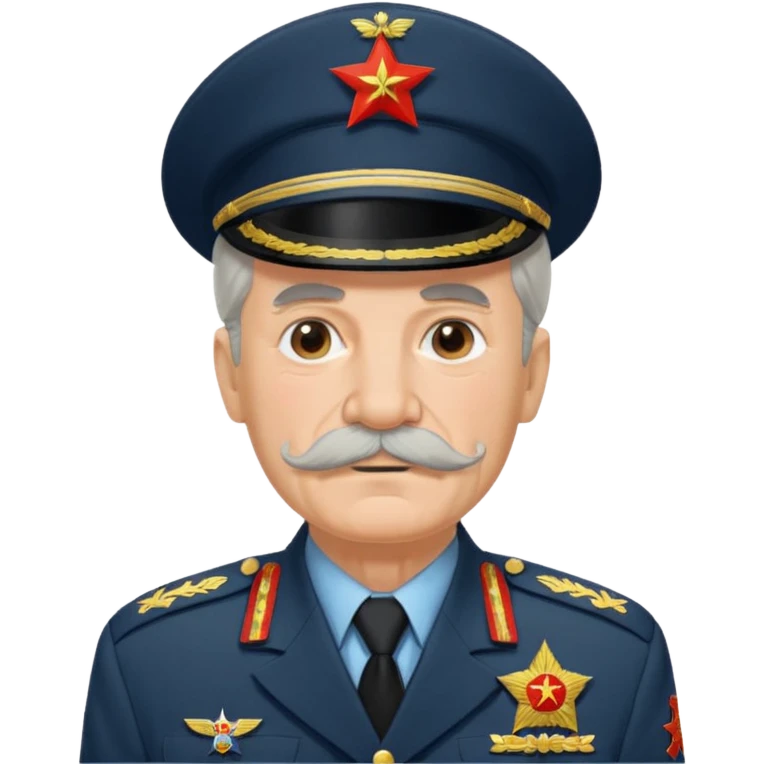 USSR general, big mustache, gray hair and wrinkles emoji