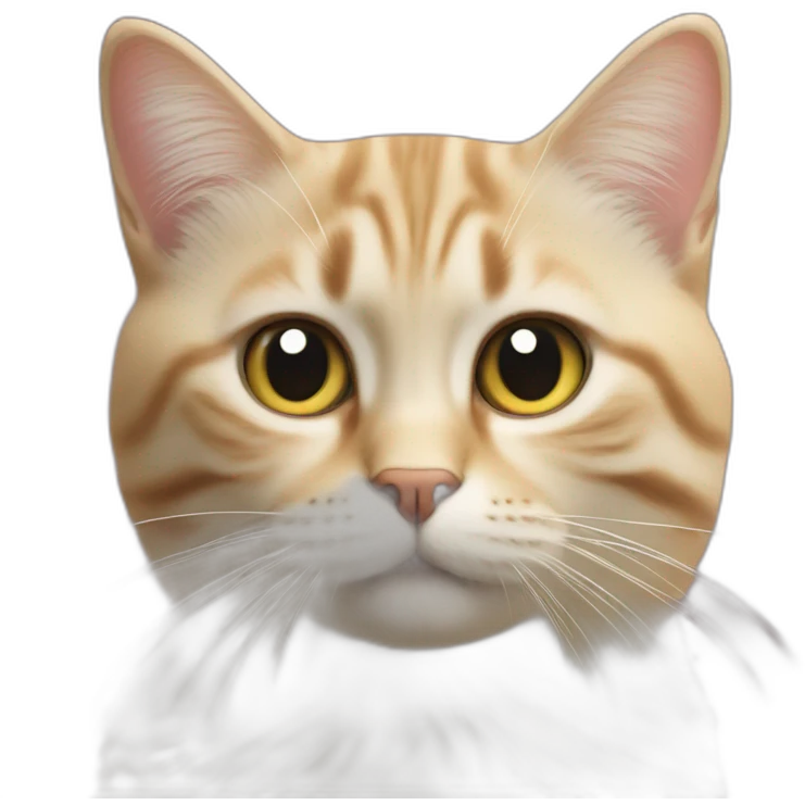 un chat sur une pomm emoji