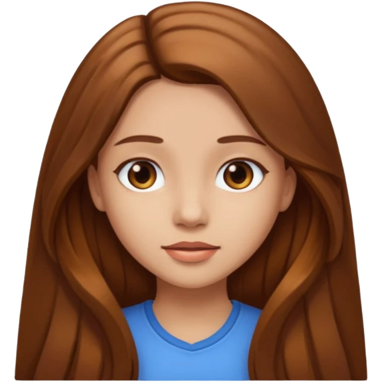 Girl with brown long hair and brown hair light skin emoji