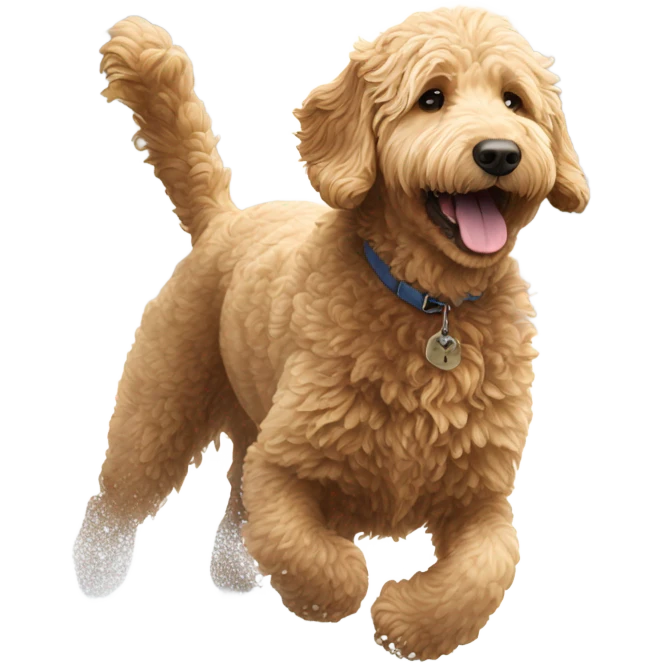 Golden doodle in the snow emoji