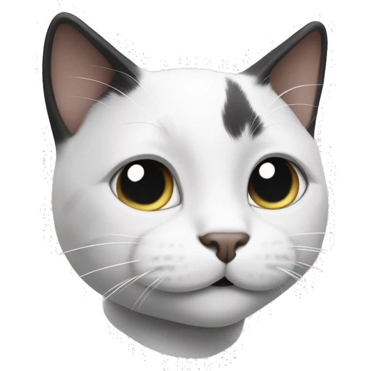 Black and white cat, like Felix smiling  emoji