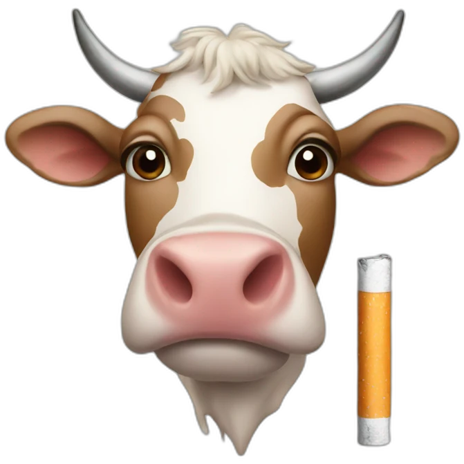 Cow with a cigarette  emoji