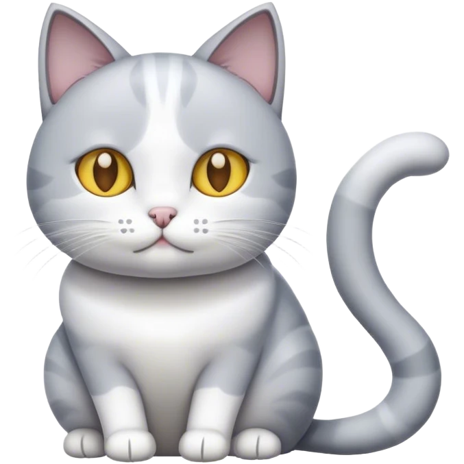 A grey and a white cat  emoji