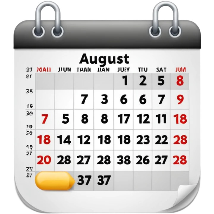 Emoji of calendar page for August 18 emoji