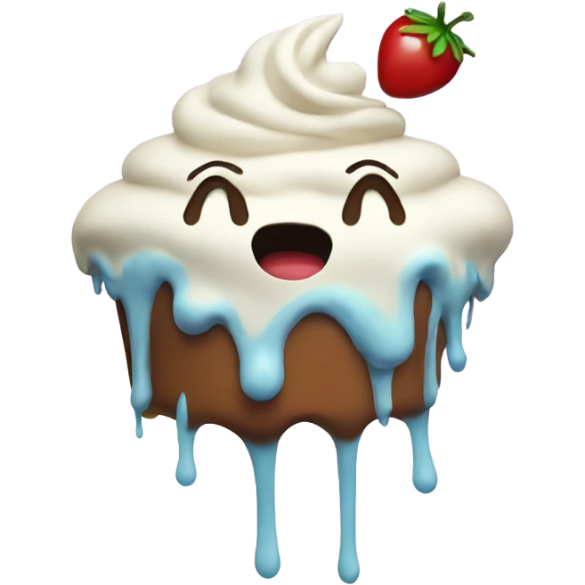 Frosting dripping from mouth emoji