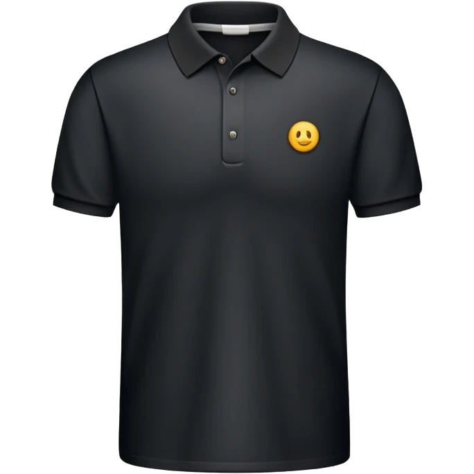 Black polo shirt, classic collared shirt emoji