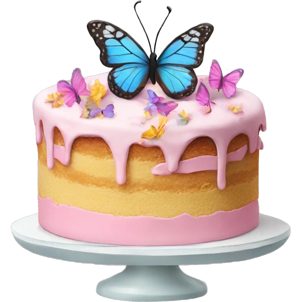 Cake with butterflies emoji
