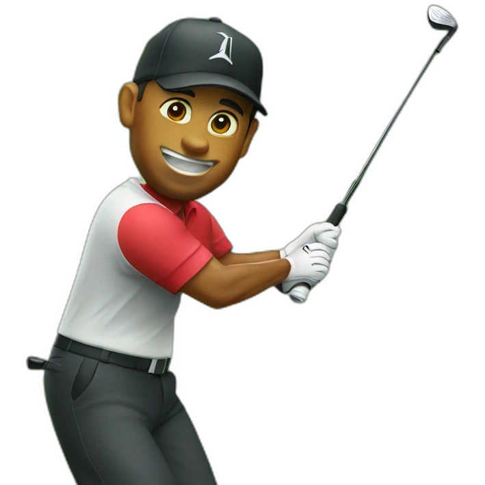 tiger woods playing golf emoji