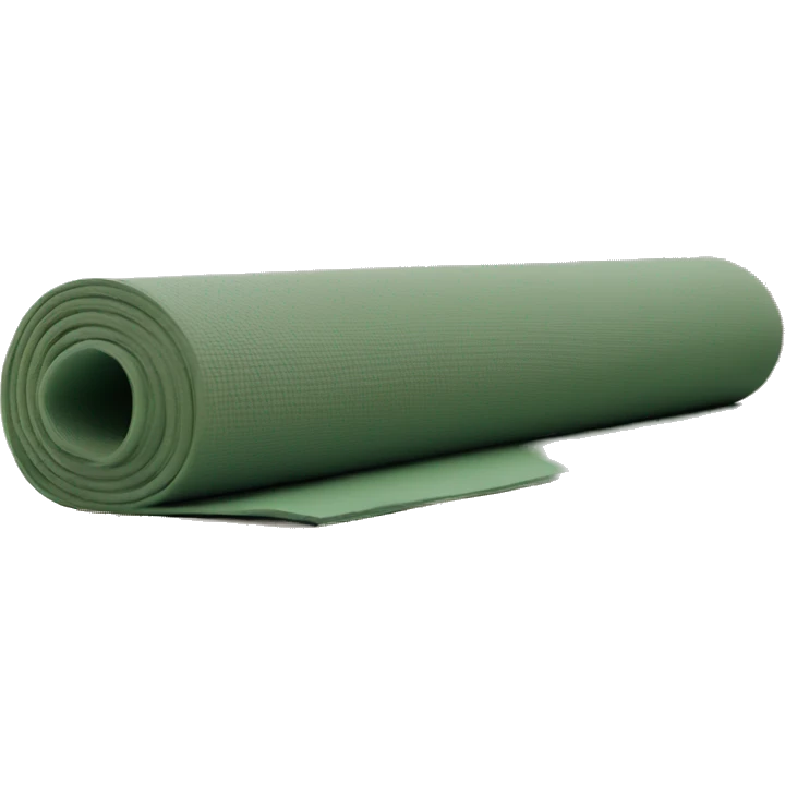 sage green half rolled out yoga mat emoji