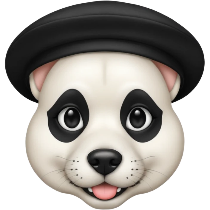 dog mime performer with hat emoji