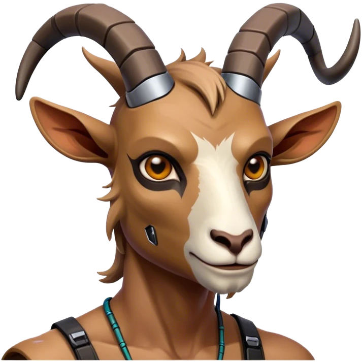 Cyberpunk Goat(Ram) man 2/3 veiw emoji