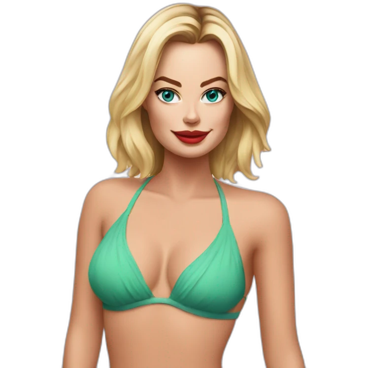 Margot Robbie in bikini emoji