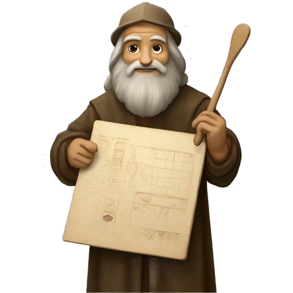 leonardo da Vinci holding an artist's palette emoji