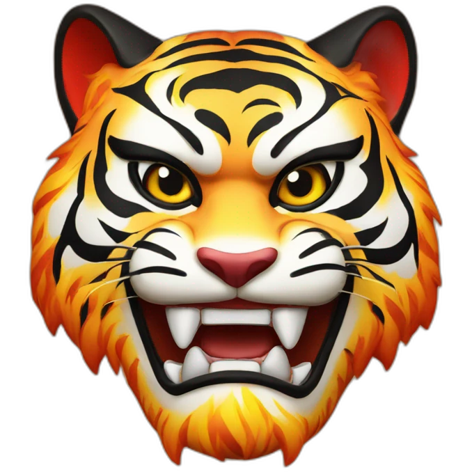 fire tiger Japanese mask emoji