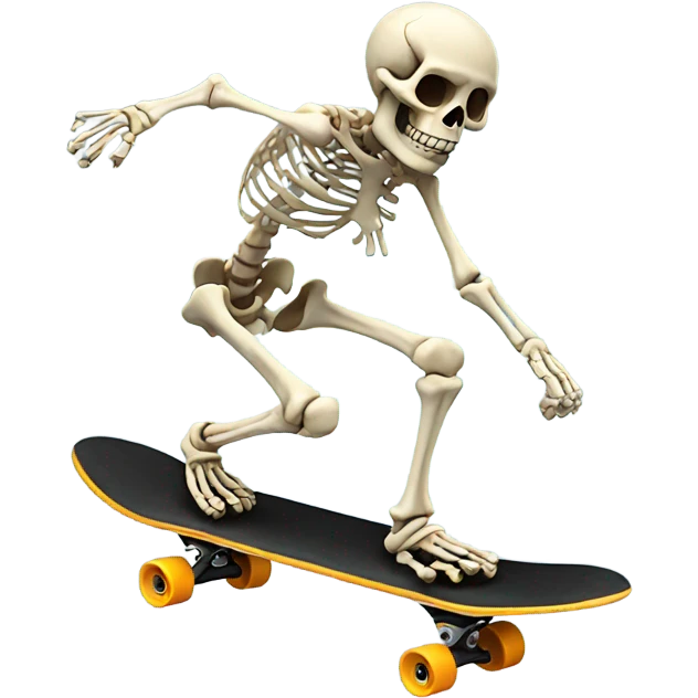 Skeleton riding skateboard  emoji