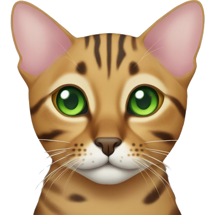 Bengal cat with green eyes emoji