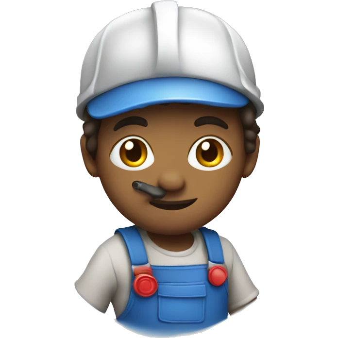 love plumber with blue emoji