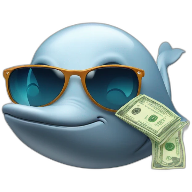 a-whale-with-sunglasses-who-is-greedy-with-money emoji