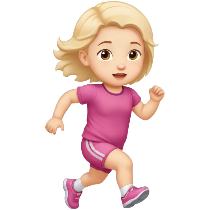 running 1 year old girl baby emoji