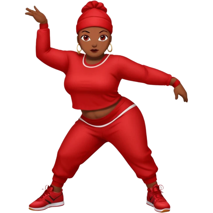 Black Plus size street dancer with red emoji