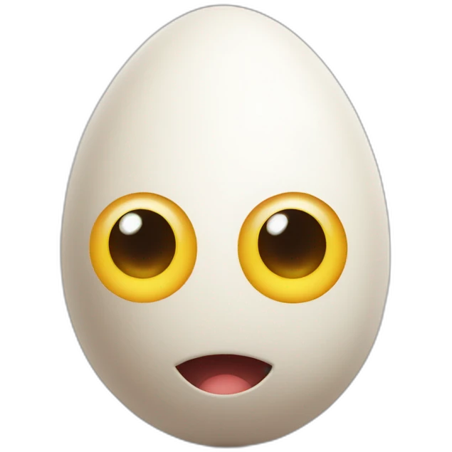 egg with two eyes, two arms, and two legs and a very large circular mouth hole emoji