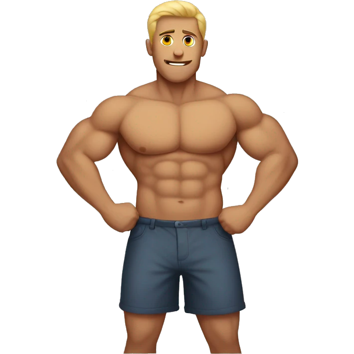 Muscular Male being shirtless emoji