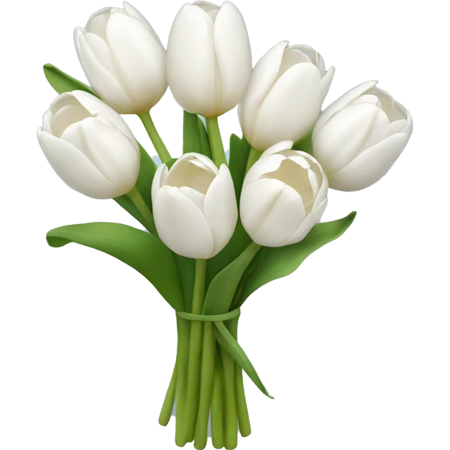 white tulip bouquet  emoji