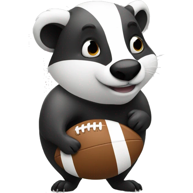 Badger holding a rugby ball emoji