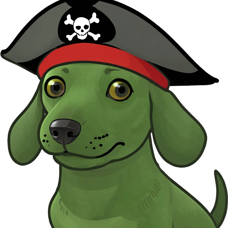 A dachshund that is a pirate emoji