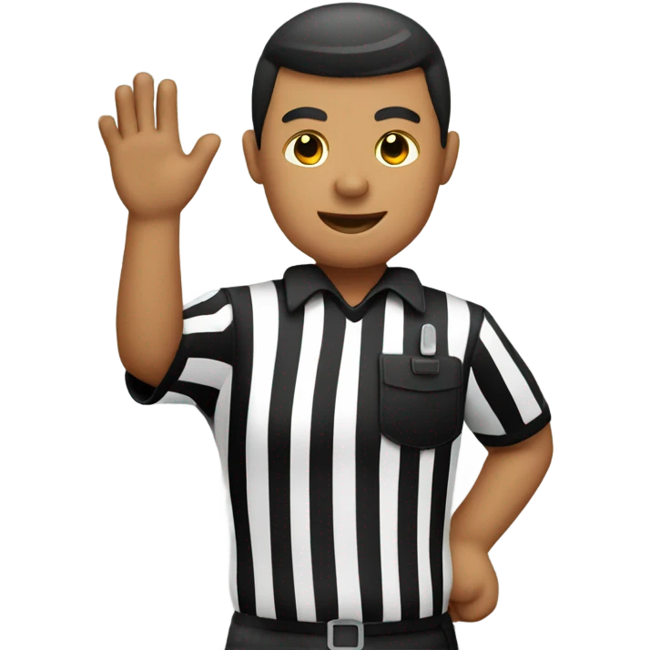 Referee making safety symbol emoji