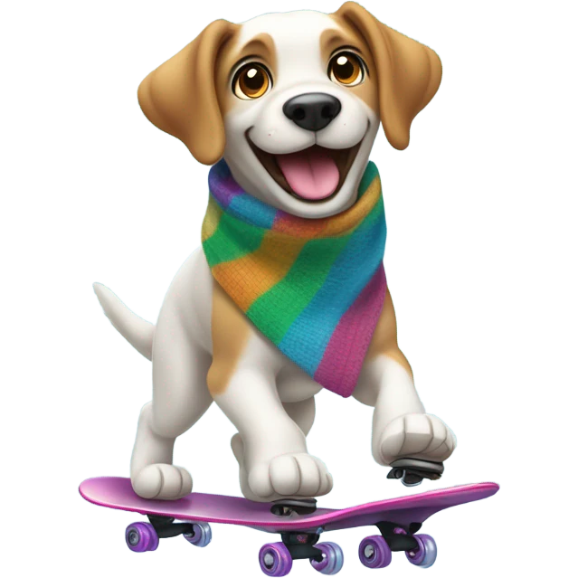 Dog ice skating emoji