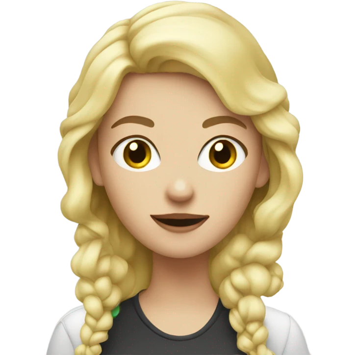 blonde girl with vape emoji