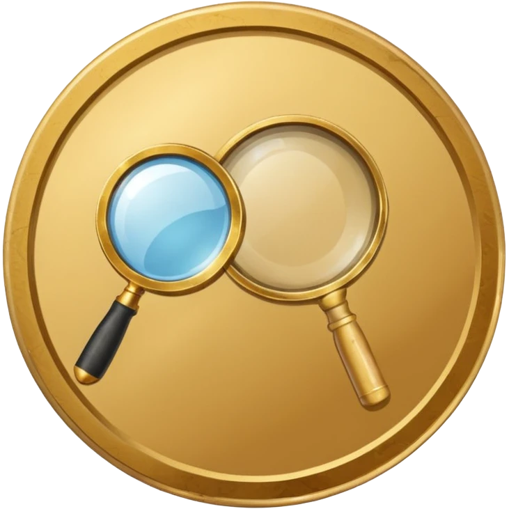 gold medal with bandage and a magnifier engraved on the center emoji