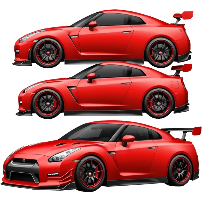 GTR com body kit vermelha emoji